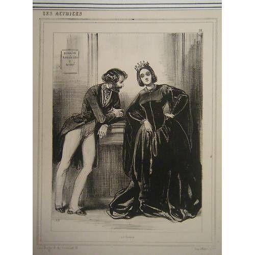 Lithographie 19è De Gavarni Theatre Les Actrices on Productcaster.