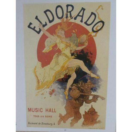 Tirage 20ème D' Apres Affiche De Cheret Publicite Eldorado Music Hall on Productcaster.