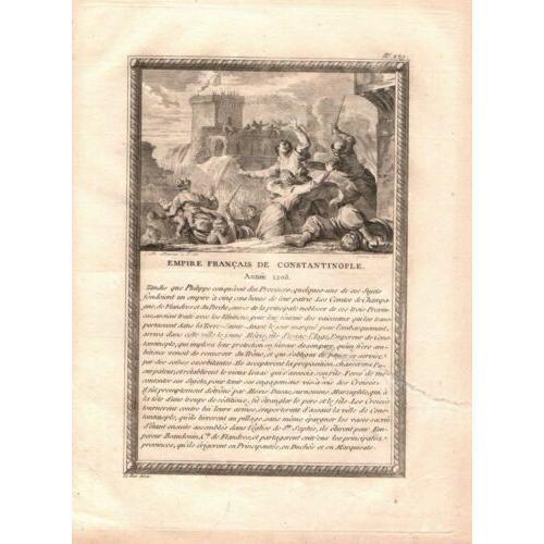 Gravure 18ème D' Epoque Empire Francais De Constantinople Annee 1205 on Productcaster.