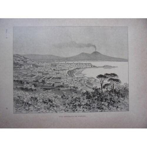 Gravure Sur Bois Vers 1890 Vue Generale De Naples Italie on Productcaster.