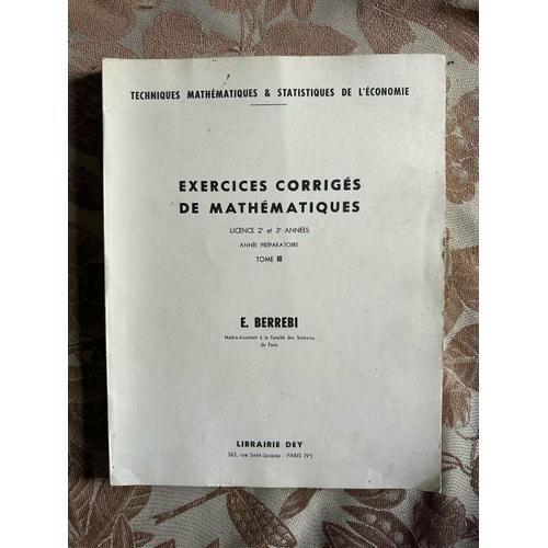 Exercices Corrigés De Mathématiques Licence 2e Et 3e Années - Annee... on Productcaster.