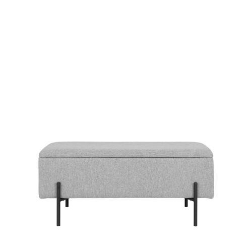 Banc Avec Coffre De Rangement En Tissu Et Métal Gris Clair on Productcaster.