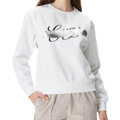 Sweat Blanc Femme Guess W4rq15k9z21 on Productcaster.