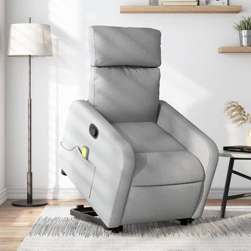 Vidaxl Fauteuil De Massage Inclinable Gris Clair Tissu on Productcaster.