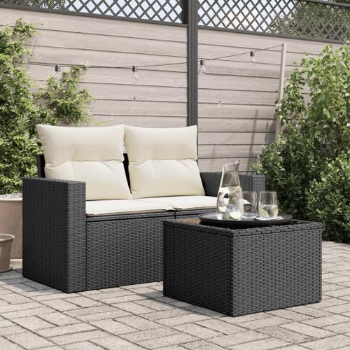 Vidaxl Table De Jardin Dessus En Verre Noir 55x55x37 Cm Résine Tres... on Productcaster.