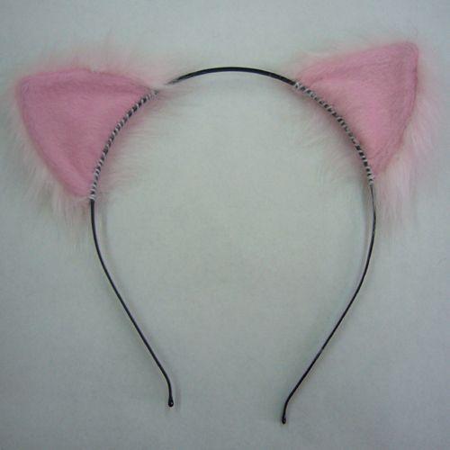 Serre Tête Oreille De Chat Rose Blanc Poil Long Déguisement Cosplay on Productcaster.