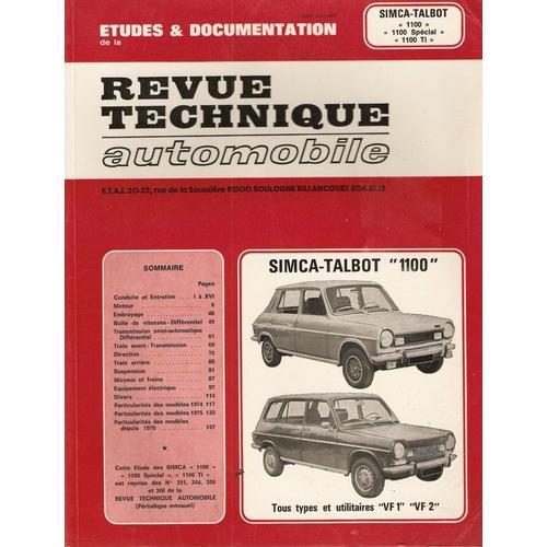 Revue Technique Automobile N° 3531 : Simca Talbot 1100 1100 Spec... on Productcaster.