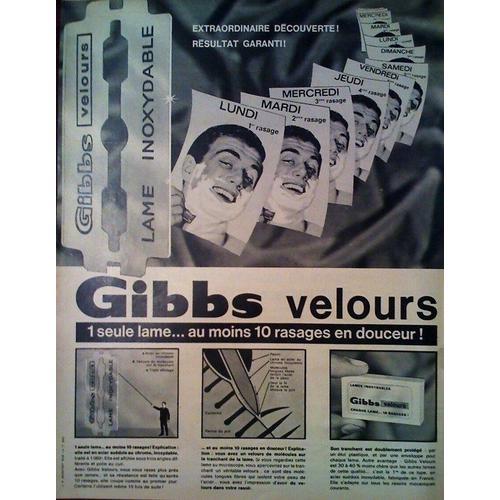 Publicite Ancienne (Novembre 1964) Pour Les Lames De Rasoir " Gibbs... on Productcaster.