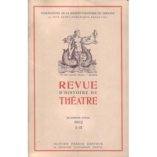 Revue D Histoire Du Theatre N° 1 : Revue D Histoire Du Theatre 195... on Productcaster.