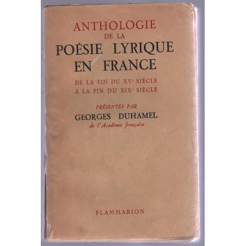 Anthologie De La Poésie Lyrique En France. De La Fin Du Xve A La Fi... on Productcaster.