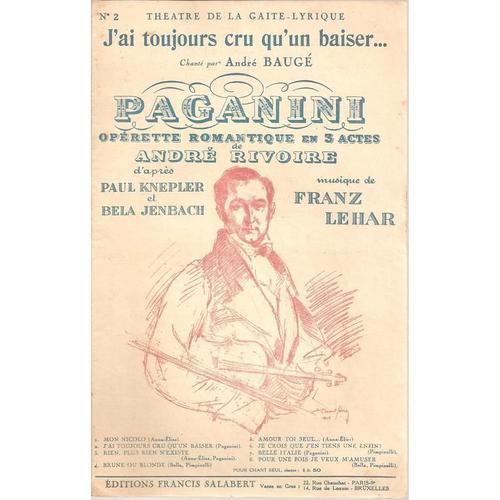 J'ai Toujours Cru Qu'un Baiser ... ( De L'opérette " Paganini " ) /... on Productcaster.