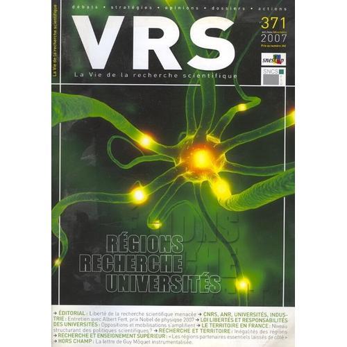 Vrs N° 371 : Vrs, La Vie De La Recherche Scientifique, Cnrs on Productcaster.