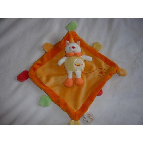 Doudou Plat Chat Orange Jaune Baby Nat Babynat on Productcaster.