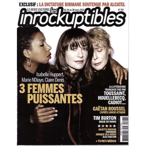 Les Inrockuptibles N° 747 : 3 Femmes Puissantes: I. Huppert, M. Nd... on Productcaster.