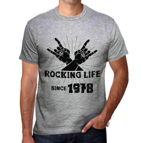 Homme Tee-Shirt La Vie En Rose Depuis 1978 - Rocking Life Since 197... on Productcaster.