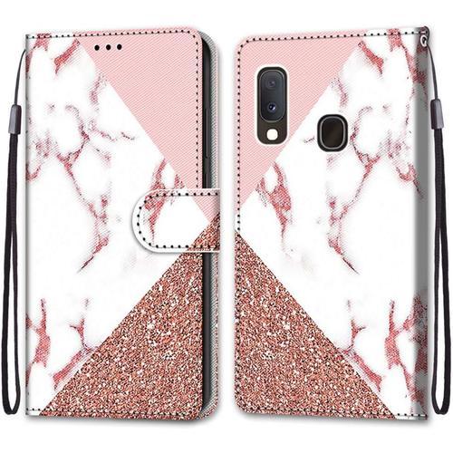 Coque Pour Samsung Galaxy A20e, Etui En Cuir Pu Portefeuille Housse... on Productcaster.