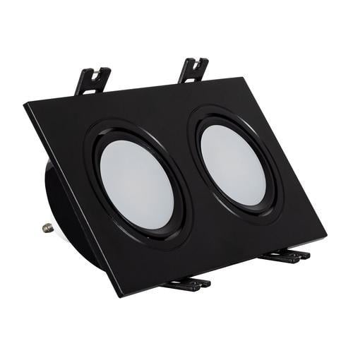 Spot Led Downlight Carré Inclinable Gu10 6w Coupe 75x150mm Pc Noir ... on Productcaster.