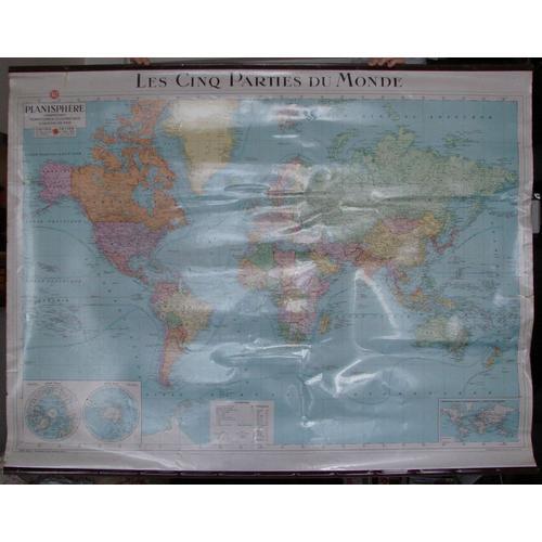 Planisphere, Les Cinq Parties Du Monde, Echelle 1/34.000.000e on Productcaster.