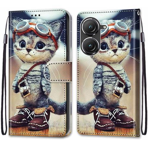 Coque Pour Asus Zenfone 9 / 9z, Etui En Cuir Pu Portefeuille Housse... on Productcaster.