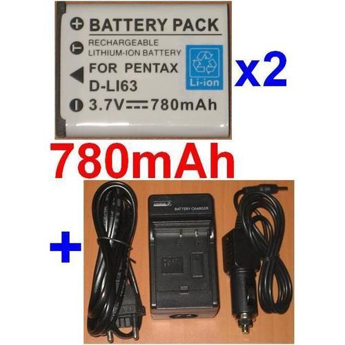 Chargeur + 2 Batteries Pour PENTAX D-Li63 DLi63 Optio W30 T30 L36 M... on Productcaster.