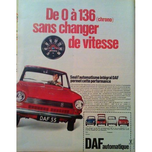 Publicite Ancienne (Juin 1968) Pour La Voiture " Daf 55 Automatique " on Productcaster.