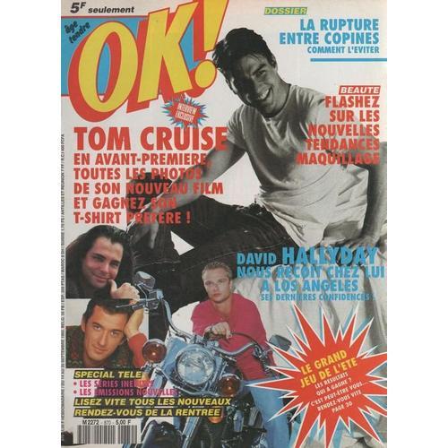 Ok Age Tendre N° 870 : 1992 Tom Cruise/David Hallyday Johnny Adeli... on Productcaster.