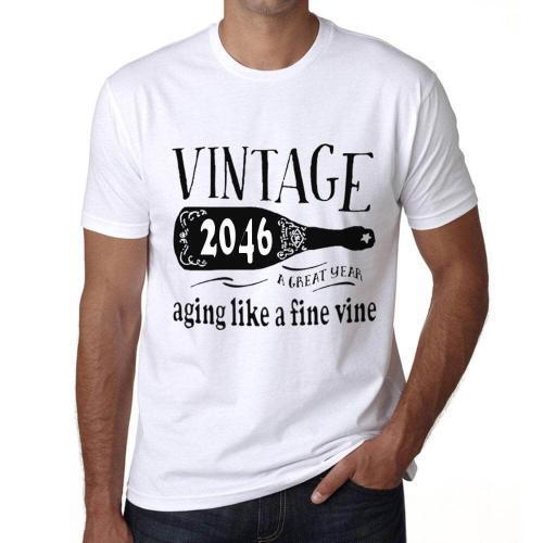 Homme Tee-Shirt Vieillir Comme Un Bon Vin 2046 - Aging Like A Fine ... on Productcaster.