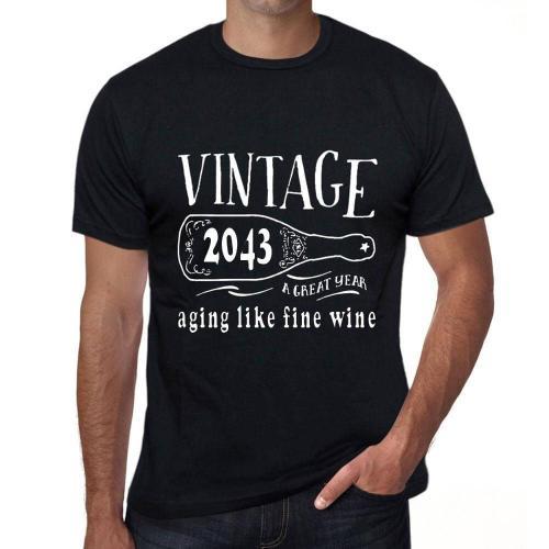 Homme Tee-Shirt Vieillir Comme Un Bon Vin 2043 - Aging Like A Fine ... on Productcaster.