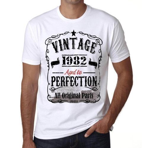 Homme Tee-Shirt - All Original Parts Aged To Perfection 1982 - 42 A... on Productcaster.