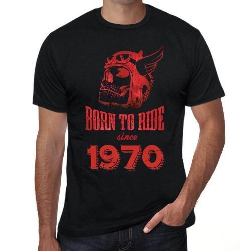 Homme Tee-Shirt Né Pour Rouler 1970 - Born To Ride 1970 - 54 Ans T-... on Productcaster.