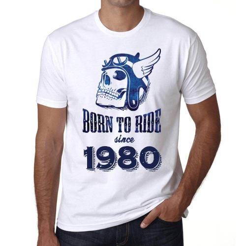 Homme Tee-Shirt Né Pour Rouler Depuis 1980 - Born To Ride Since 198... on Productcaster.