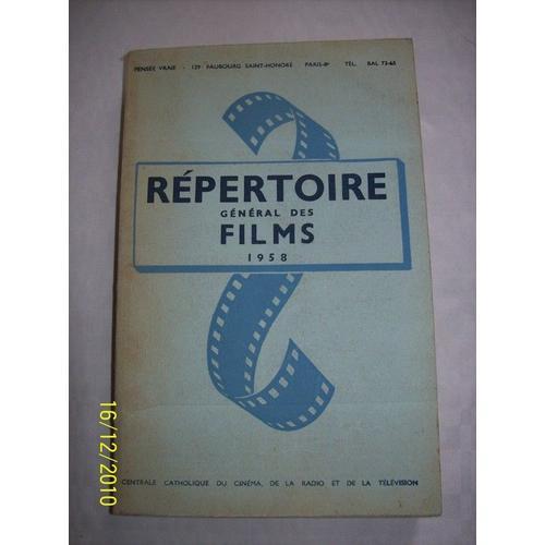 Repertoire General Des Films 1958 on Productcaster.