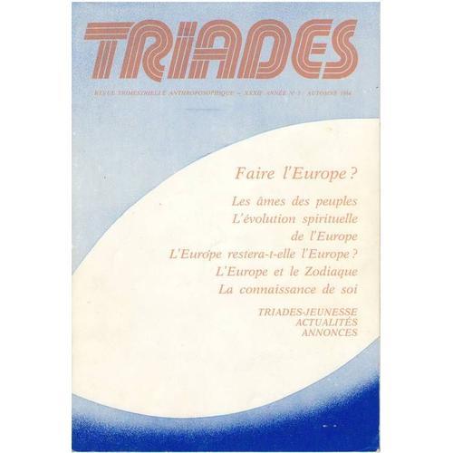 Triades N° 1 : Faire L'europe ? on Productcaster.