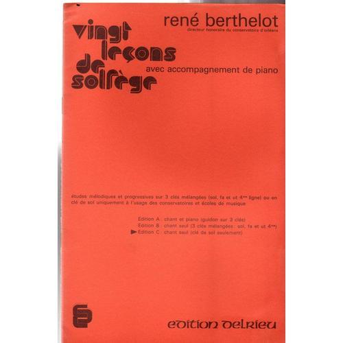 Vingt Lecons De Solfege Edition C - Berthelot on Productcaster.