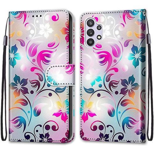 Coque Pour Samsung Galaxy A32 5g, Etui En Cuir Pu Portefeuille Hous... on Productcaster.