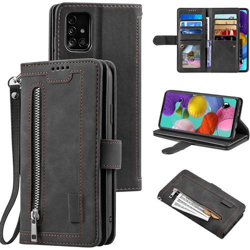 Coque Pour Samsung Galaxy A72 4g, Etui En Cuir Pu Portefeuille Retr... on Productcaster.