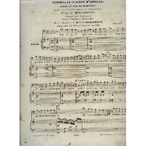 Partons Le Clairon M'appelle Scène Et Air De Baryton Et Piano on Productcaster.