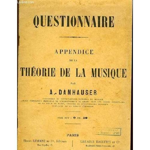 Questionnaire Appendice Theorie De La Musique on Productcaster.