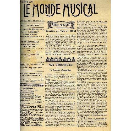 Le Monde Musical 22e Annee N°8 Le Quatuor Mauguiere on Productcaster.