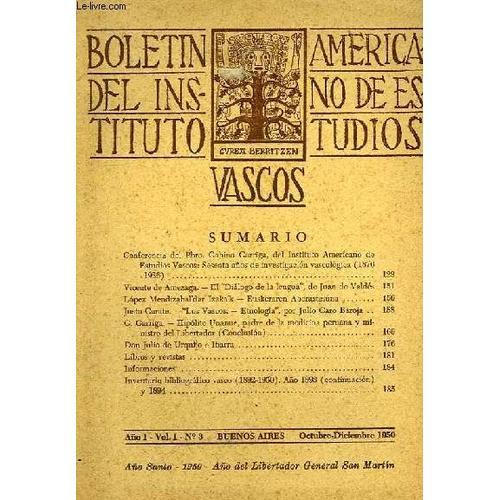 Boletin Del Instituto Americano De Estudios Vascos, Año I, Vol. I.,... on Productcaster.