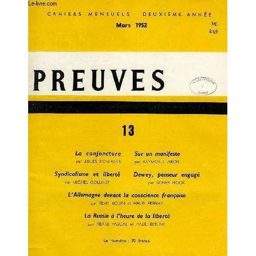 Preuves, N° 13, Mars 1952 on Productcaster.