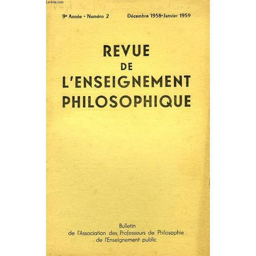 Revue De L'enseignement Philosophique, 9e Annee, N° 2, Dec.-Jan. 19... on Productcaster.