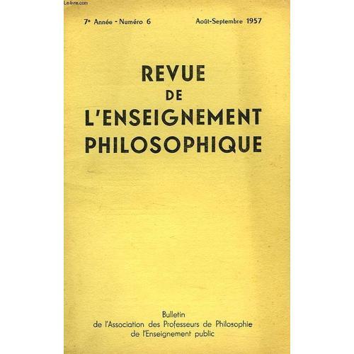 Revue De L'enseignement Philosophique, 7e Annee, N° 6, Aout-Sept. 1... on Productcaster.