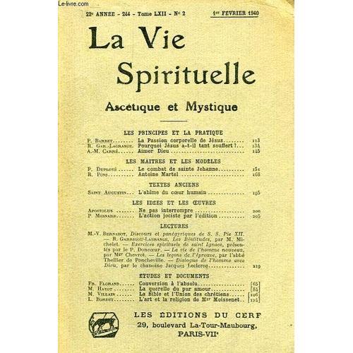 La Vie Spirituelle, Ascetique Et Mystique, 22e Annee, 244, Tome Lxi... on Productcaster.