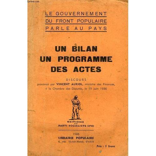 Le Gouvernement Du Front Populaire Parle Au Pays, Un Bilan, Un Prog... on Productcaster.