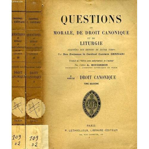 Questions De Morale, De Droit Canonique Et De Liturgie, Adaptees Au... on Productcaster.