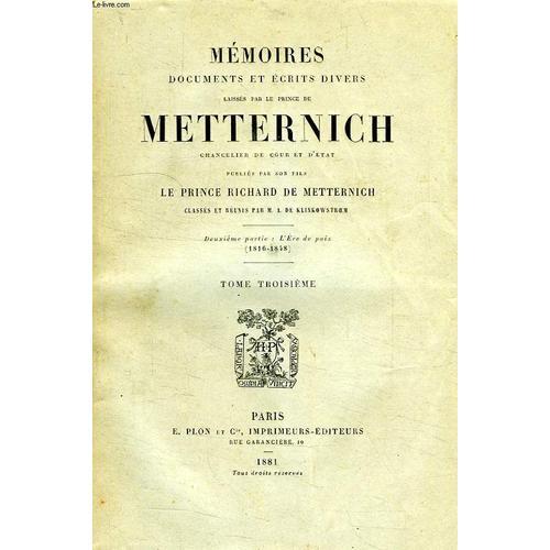 Memoires, Documents Et Ecrits Divers, Tome Iii on Productcaster.