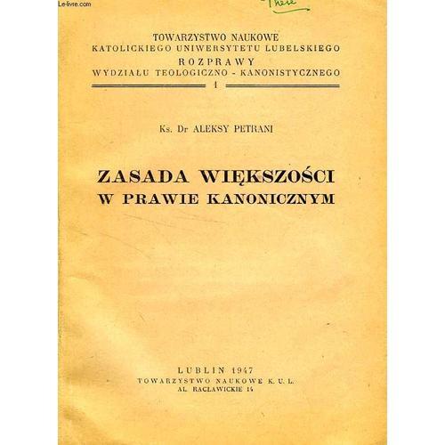 Zasada Wiekszosci W Prawie Kanonicznym on Productcaster.