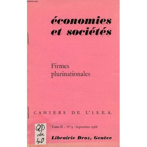 Cahiers De L'isea, Tome Ii, N° 9, Sept. 1968, Economies Et Societes... on Productcaster.