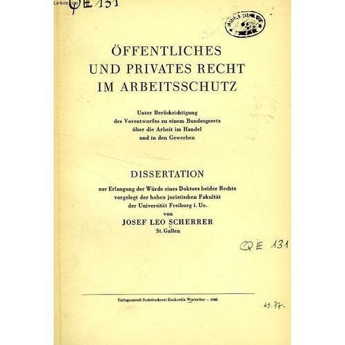 Offentliches Un Privates Recht Im Arbeitsschutz (Dissertation) on Productcaster.